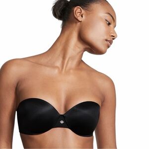 Victoria's Secret Black So Obsessed Adds 1 1/2 Cups Push Up Strapless Bra 36B